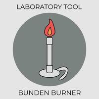 laboratory tools and equipment bunsen burner vector