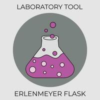 laboratorio herramientas y equipo erlenmeyer matraz vector