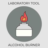 laboratorio herramientas y equipo alcohol quemador vector