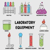 laboratory tools and equipment vector flat style