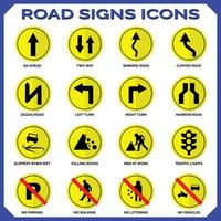 vector graphics for road signs collection round shape