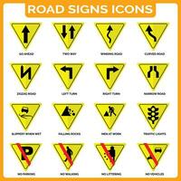 vector graphics for road signs collection triangle shape