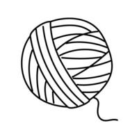 ball yarn knitting wool line icon vector illustration