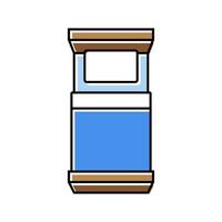 single bed top view color icon vector illustration