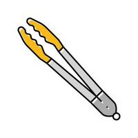 silicone tongs kitchen cookware color icon vector illustration