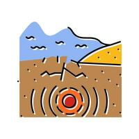 tsunami terremoto color icono vector ilustración