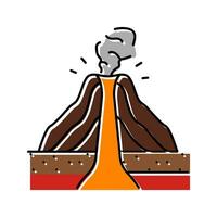 cinder cones lava color icon vector illustration