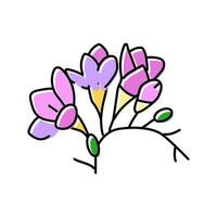 freesia flower spring color icon vector illustration