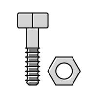 nut and bolt tool work color icon vector illustration