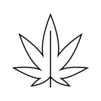 cannabis plant weed hemp line icon vector illustration