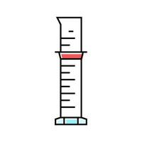 graduated cylinder chemical glassware lab color icon vector illustration