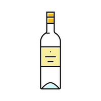 wine glass bottle color icon vector illustration