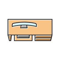computer table monitor top view color icon vector illustration