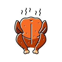 chicken smoked color icon vector illustration