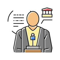 policy scientist worker color icon vector illustration