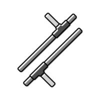 tonfa weapon military color icon vector illustration