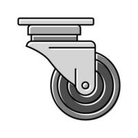 casters wheel hardware furniture fitting color icon vector illustration