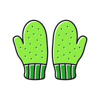 mittens knitting wool color icon vector illustration