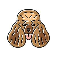 poodle dog puppy pet color icon vector illustration