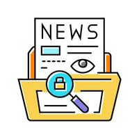 investigative journalism news media color icon vector illustration