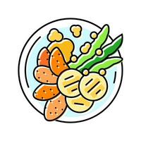 tempura vegetables japanese food color icon vector illustration