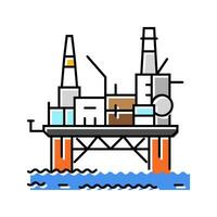 petróleo plataforma plataforma petróleo ingeniero color icono vector ilustración