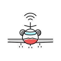 flight control system aeronautical engineer color icon vector illustration