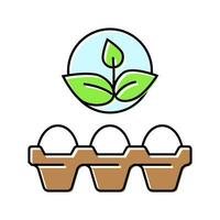 orgánico huevo pollo granja comida color icono vector ilustración