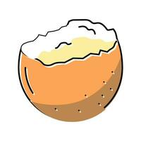 cáscara de huevo huevo pollo granja comida color icono vector ilustración