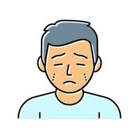 crying kid boy mood color icon vector illustration