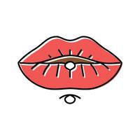 lip piercing fashion beauty color icon vector illustration