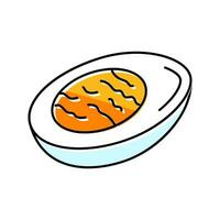 boiled egg chicken color icon vector illustration