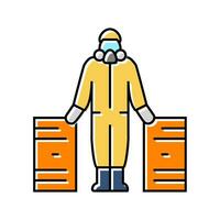 hazardous materials handling color icon vector illustration