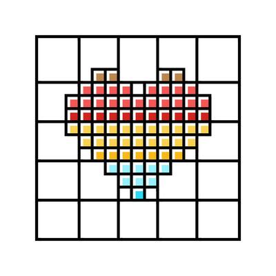 cross stitch pattern embroidery hobby color icon vector illustration