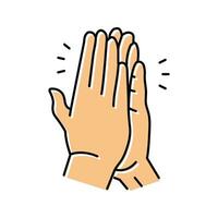 high five hands color icon vector illustration