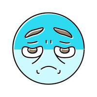 disappointed expression sad mood color icon vector illustration