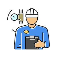 inspection gas service color icon vector illustration