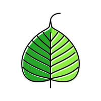 bodhi leaf buddhism color icon vector illustration