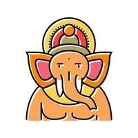 ganesha Dios om color icono vector ilustración