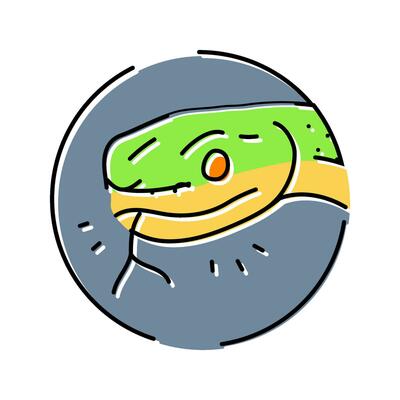 snake tongue animal color icon vector illustration