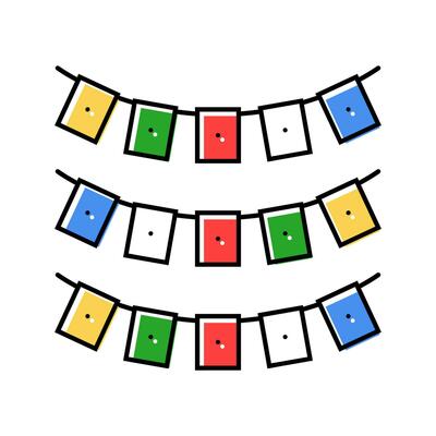 prayer flags buddhism color icon vector illustration