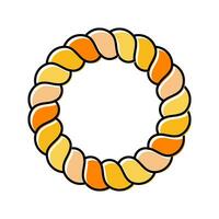 shimenawa ring shintoism color icon vector illustration