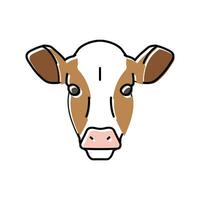 cow head farm color icon vector illustration