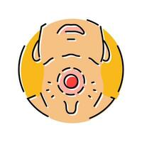 difficulty swallowing disease symptom color icon vector illustration