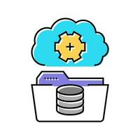 data archiving database color icon vector illustration