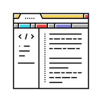 database scripts color icon vector illustration