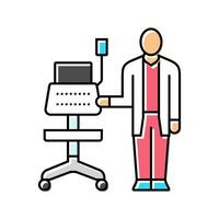 ekg technician heart monitor color icon vector illustration