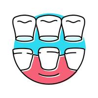 veneers dental procedure color icon vector illustration