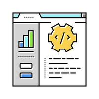 code optimization analyst color icon vector illustration