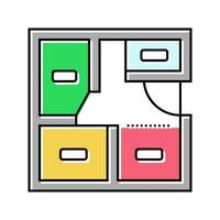 room layout planning interior designer color icon vector illustration